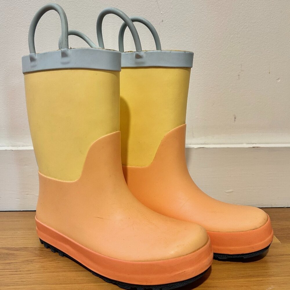 Cat & Jack Rain Boots Size 10T Ali Colorblock Excellent Condition
